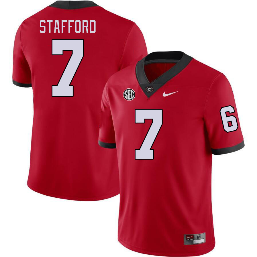 #7 Matthew Stafford Georgia Bulldogs Jerseys Football Stitched-Red